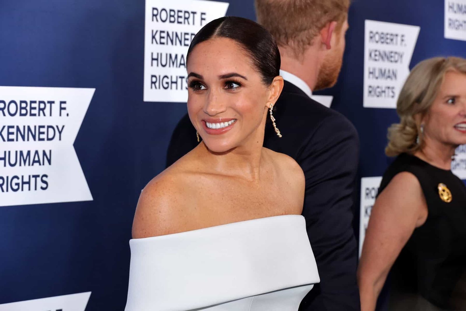 Meghan Markle in custom Louis Vuitton gown